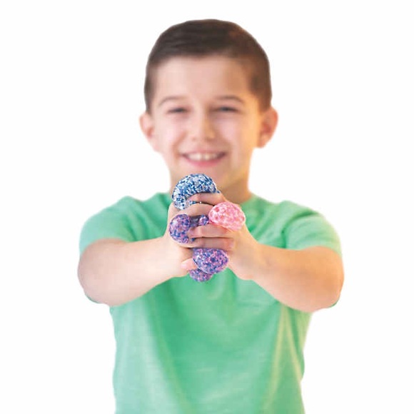 3" Assorted Colors Confetti Gel Bead Vinyl Squeeze Balls - 12 Pc. - Picture 2 of 3